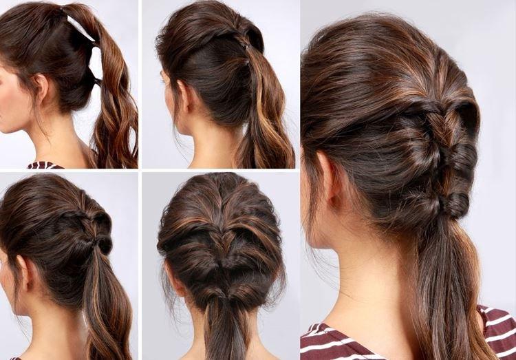 Queue de cheval élégante - Coiffures faciles pour cheveux mi-longs à vous-même en 5 minutes