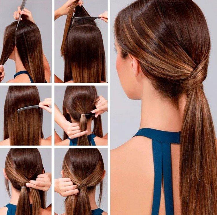 Queue de cheval élégante - Coiffures faciles pour les cheveux longs à vous-même en 5 minutes