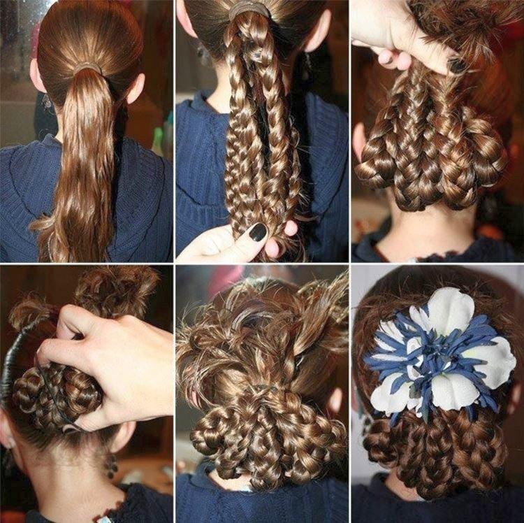 Bagel de tresses - Coiffures faciles pour les filles à elle-même en 5 minutes