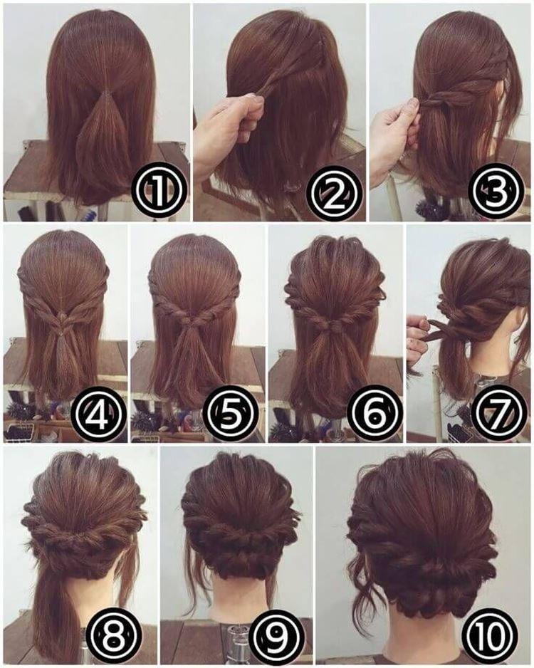 Chignon à deux niveaux - Coiffures faciles à l'école pour vous-même en 5 minutes