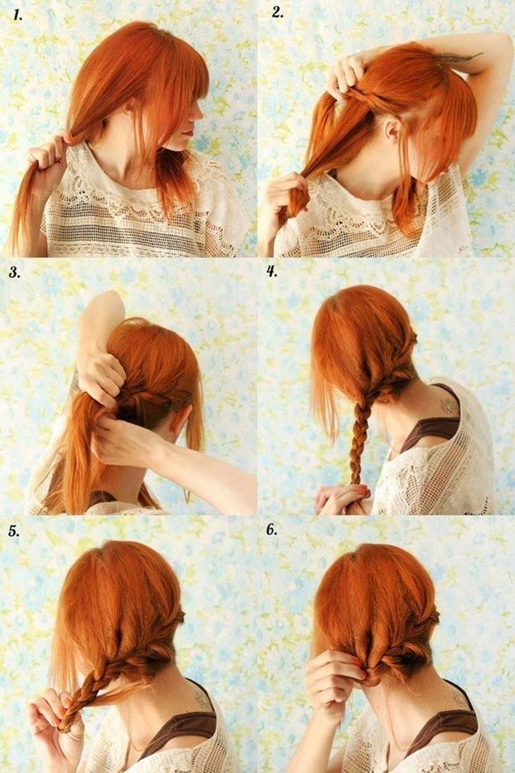 Chignon asymétrique d'une tresse - Coiffures faciles à l'école pour vous-même en 5 minutes