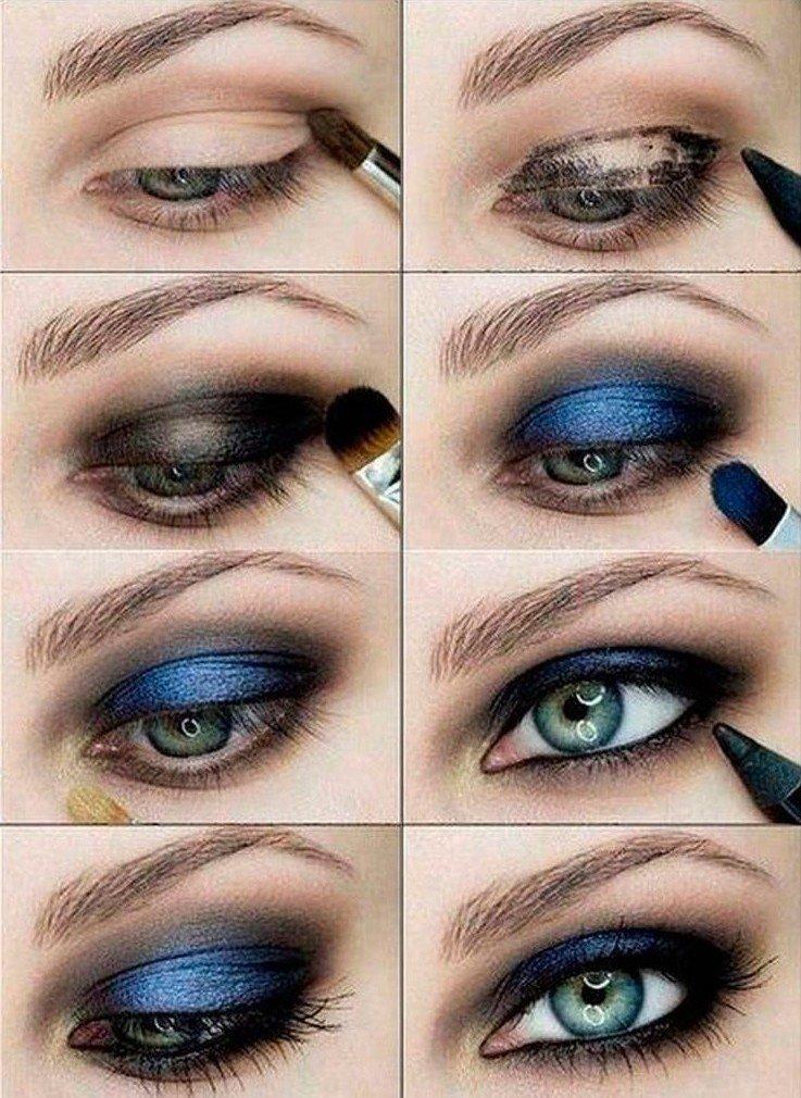 Maquillage de soirée pour les yeux bleus