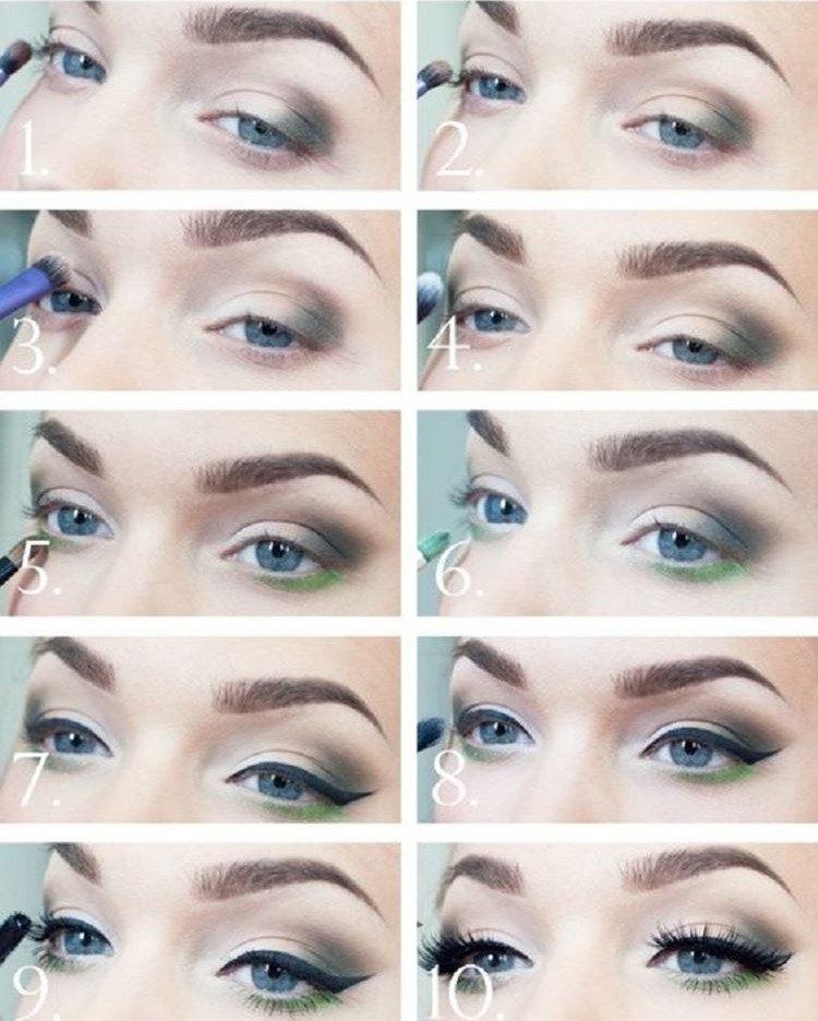 Maquillage pour les yeux bleus - photos étape par étape