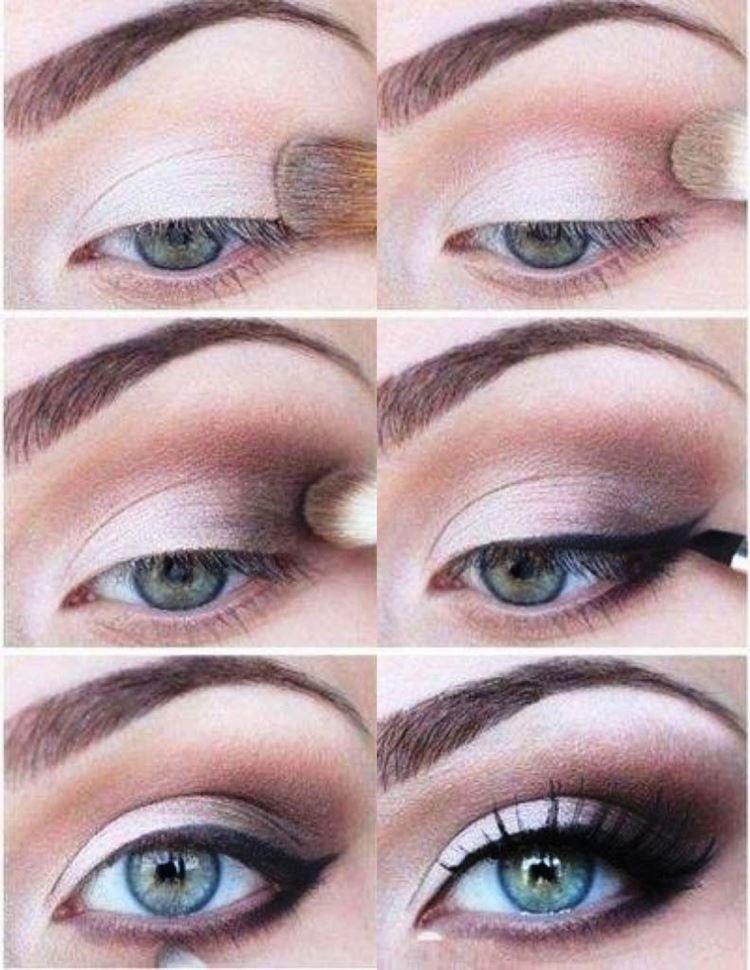 Maquillage pour les yeux bleus - photos étape par étape