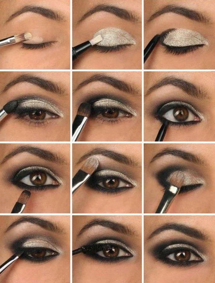 Maquillage pour les yeux marrons - photos étape par étape