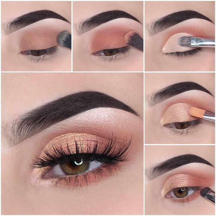 Maquillage pour les yeux marrons - photos étape par étape