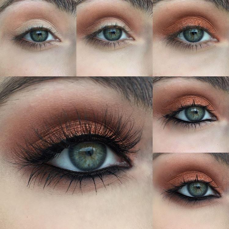Maquillage pour les yeux verts - photos étape par étape