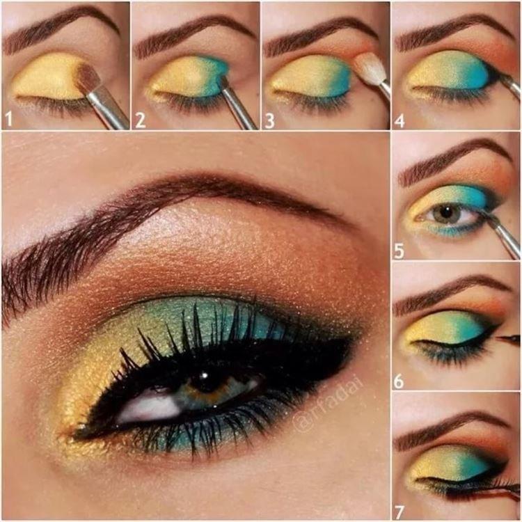 Maquillage pour les yeux verts - photos étape par étape
