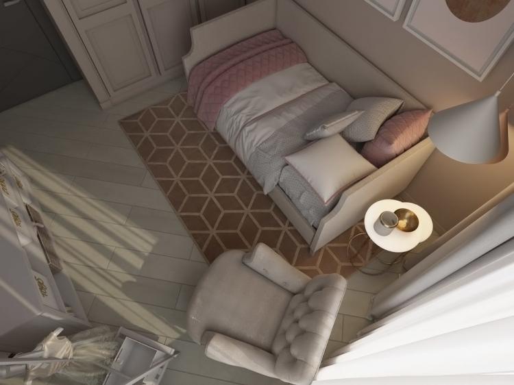 Petite chambre d'enfant pour une fille - design d'intérieur