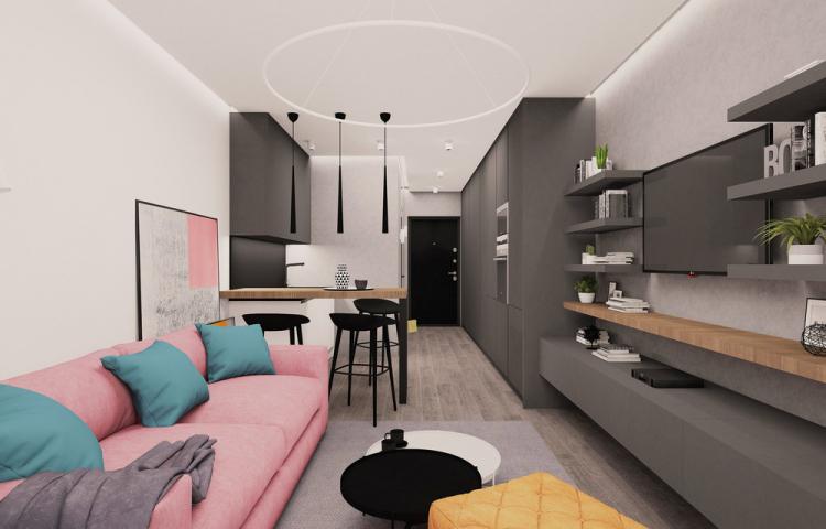 Petit studio dans le complexe résidentiel Moskvichka - design d'intérieur