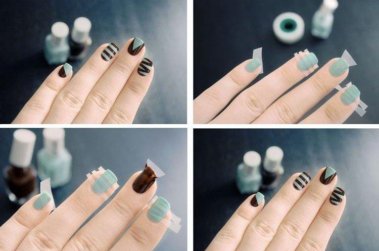 Manucure avec vernis gel pour ongles courts