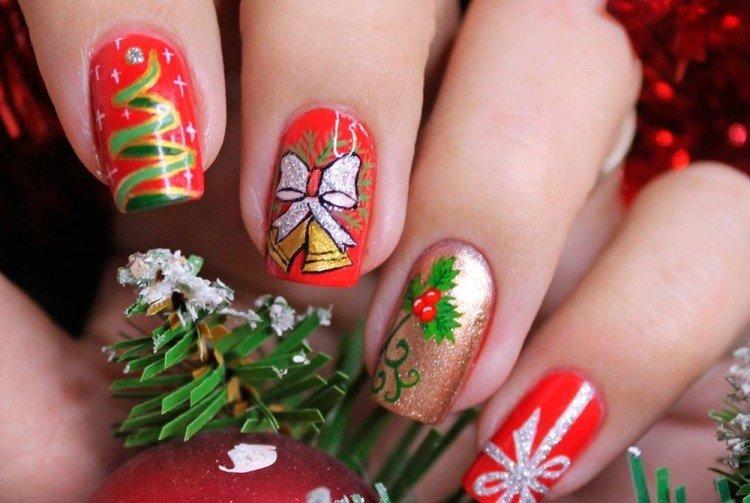 Manucure multicolore pour le nouvel an 2021