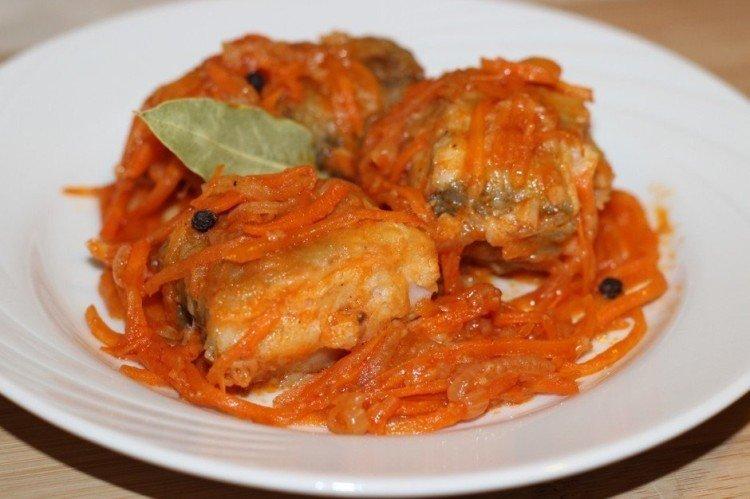 Goberge aux carottes et oignons au four - recette