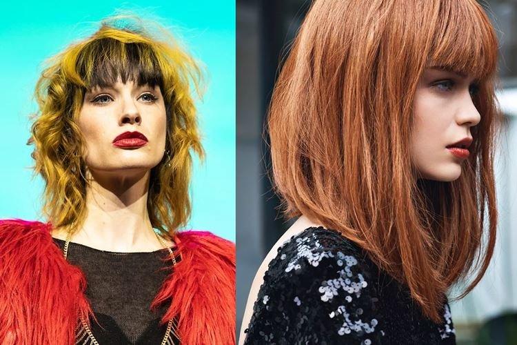 Carré avec une frange volumineuse - Coupes de cheveux femme à la mode 2020 pour cheveux mi-longs