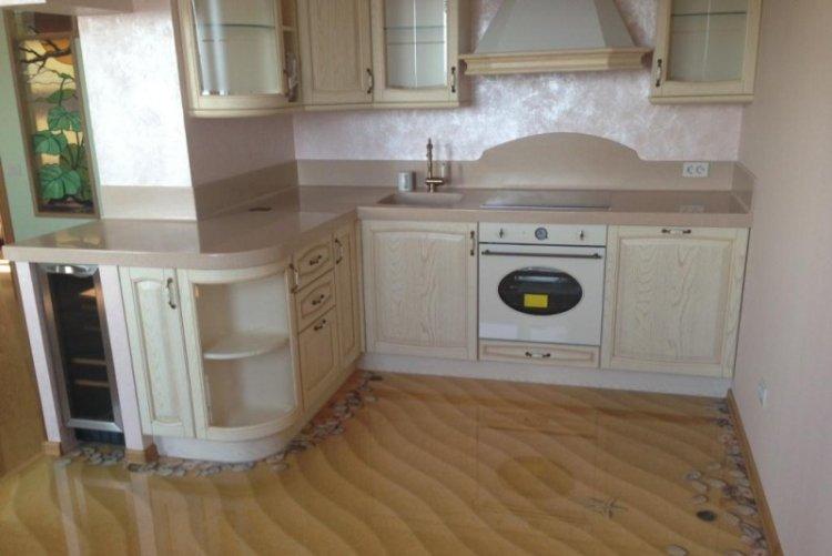 Sols 3D autonivelants dans la cuisine - photo