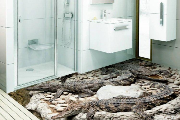 Sols 3D autonivelants dans la salle de bain - photo