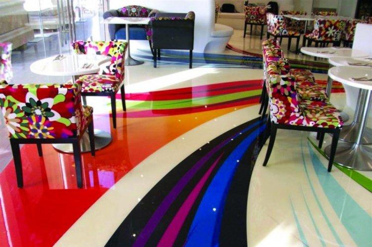 Sols 3D autonivelants dans le salon - photo