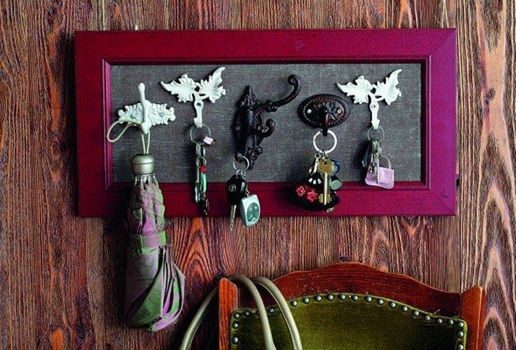 Garde-clés à partir d'un cadre photo - Garde-clés mural bricolage pour le couloir