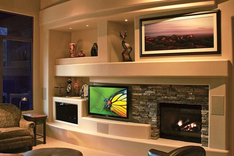 Niche en plaques de plâtre pour TV - photo