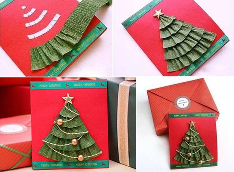 DIY Cartes de Noël avec un chevron en papier ondulé