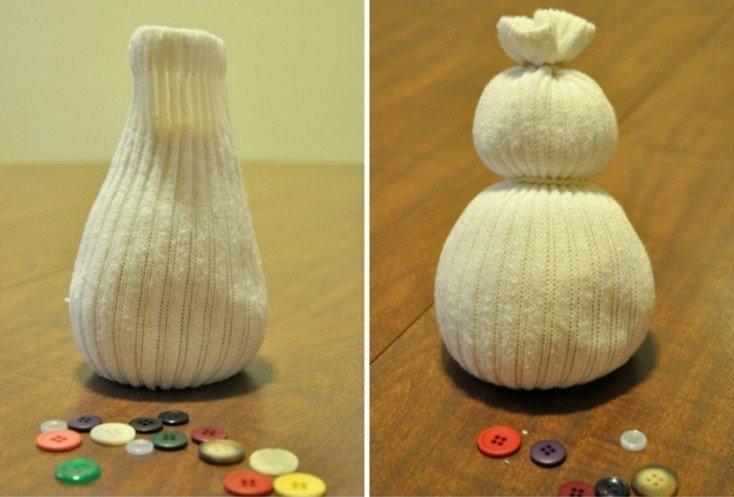 Chaussette bonhomme de neige - Bricolage de Noël pour les enfants