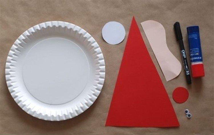 Père Noël à partir d'assiettes en papier - Bricolage de Noël pour les enfants