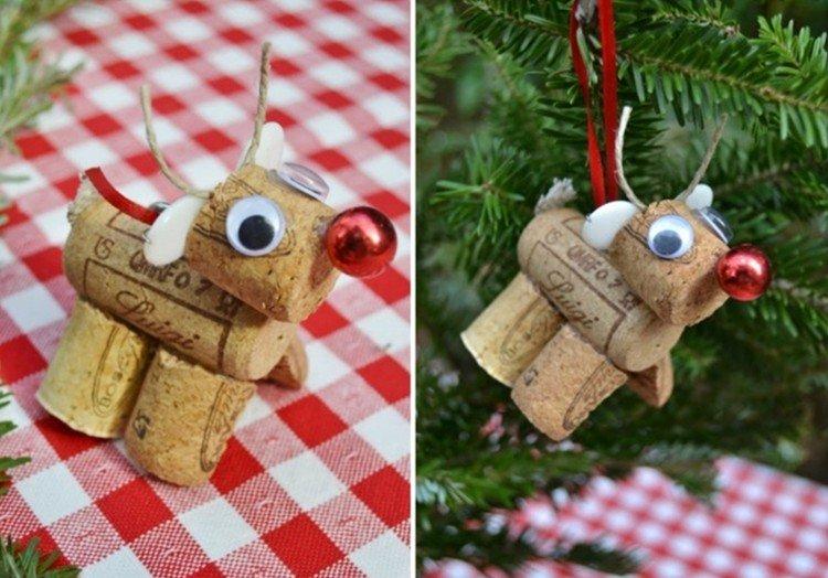 Cerf du Nouvel An en liège - Bricolage pour enfants