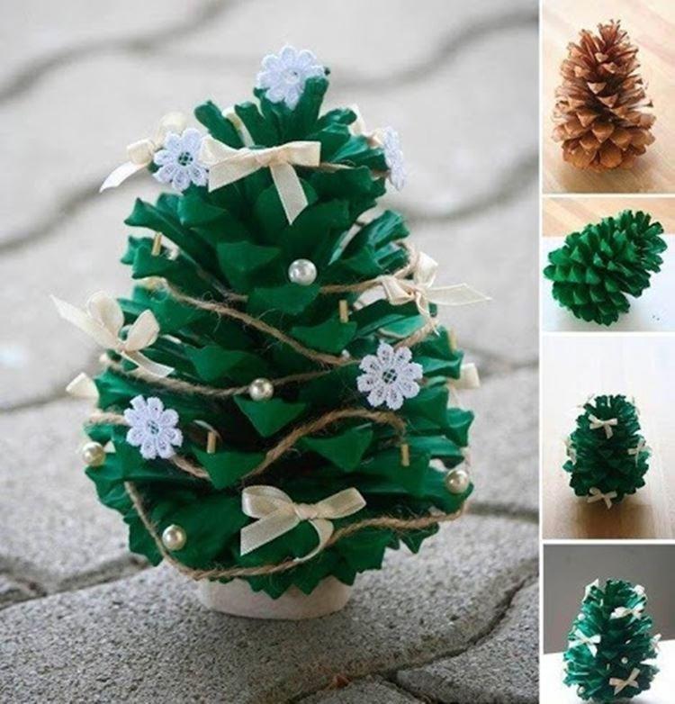 Forêt de sapins de cônes - Bricolage de Noël à la maternelle