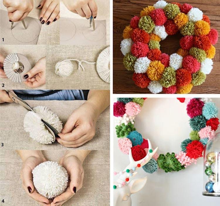 Couronne de Noël DIY de pompons