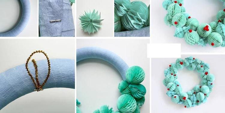Couronne de Noël bricolage de boules de papier