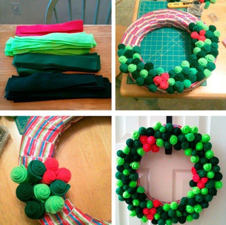 Couronne de Noël DIY en tissu