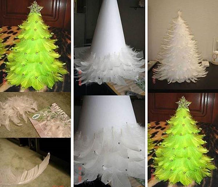 DIY Sapin de Noël en plumes