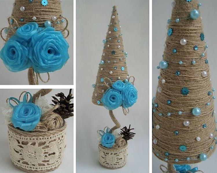 Topiaire de Noël DIY en forme de sapin de Noël