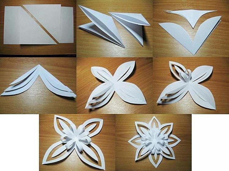 Flocon de neige-fleur volumétrique en papier
