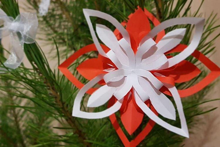 Flocon de neige en papier volumétrique DIY - photos et idées