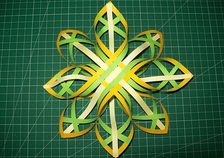 Flocon de neige en papier volumétrique DIY - photos et idées