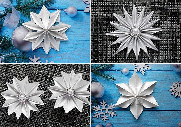Flocon de neige en papier volumétrique DIY - photos et idées