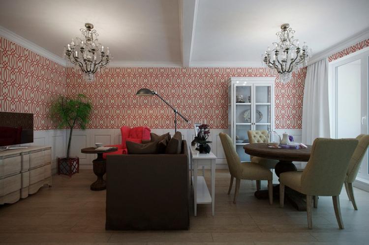 Papier peint pour le salon dans un style classique