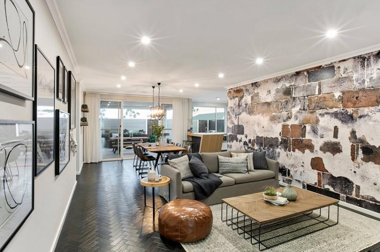 Papier peint pour le salon dans le style loft