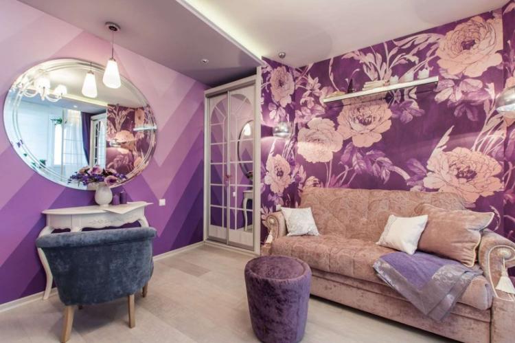 Papier peint pour le salon - photos et idées