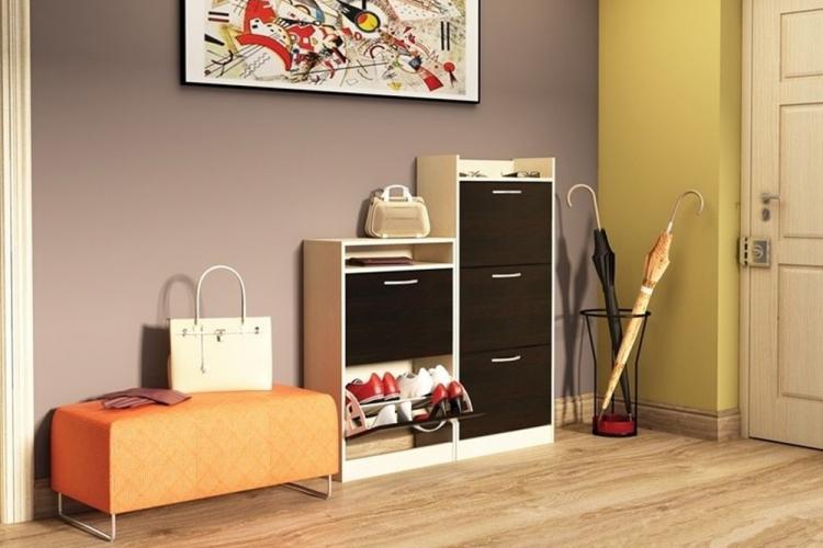 Étagère à chaussures dans le couloir - idées de photos