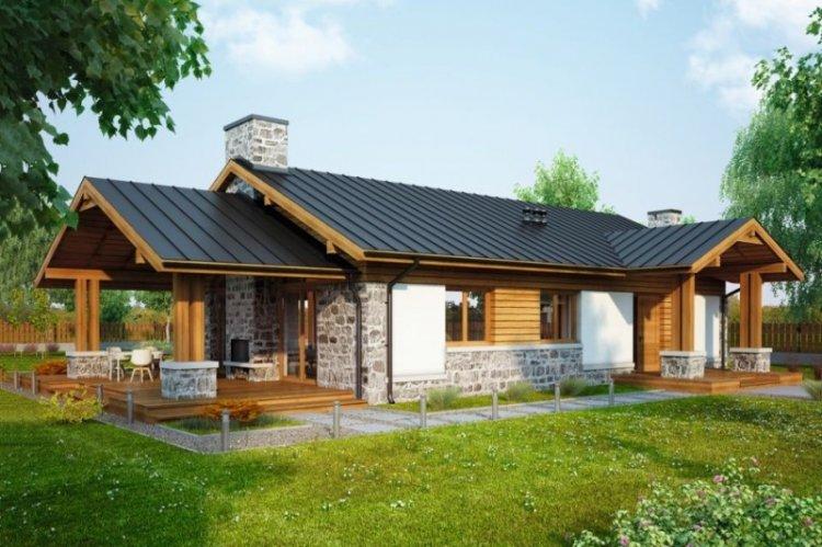 Maisons à un étage avec terrasse - projets et photos