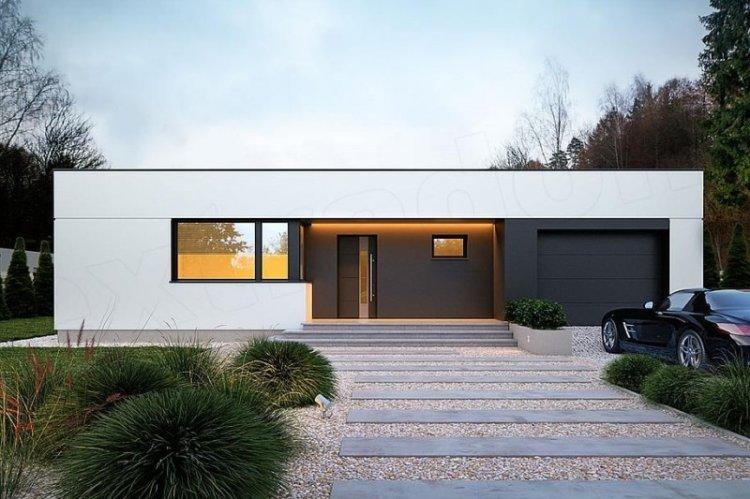 Maison à un étage avec toit plat - projets et photos