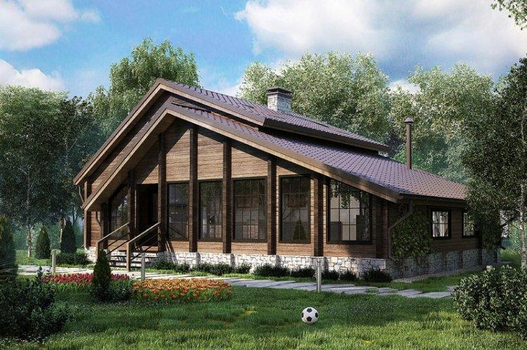 Maison de style chalet de plain-pied - projets et photos