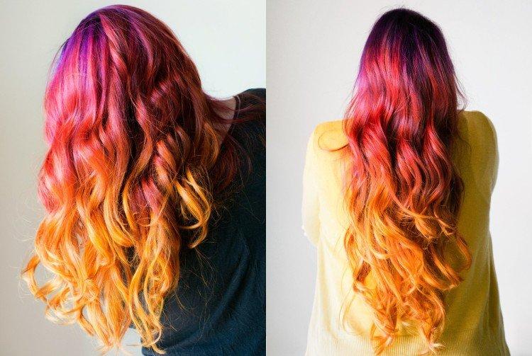 Ombre colorée pour cheveux foncés