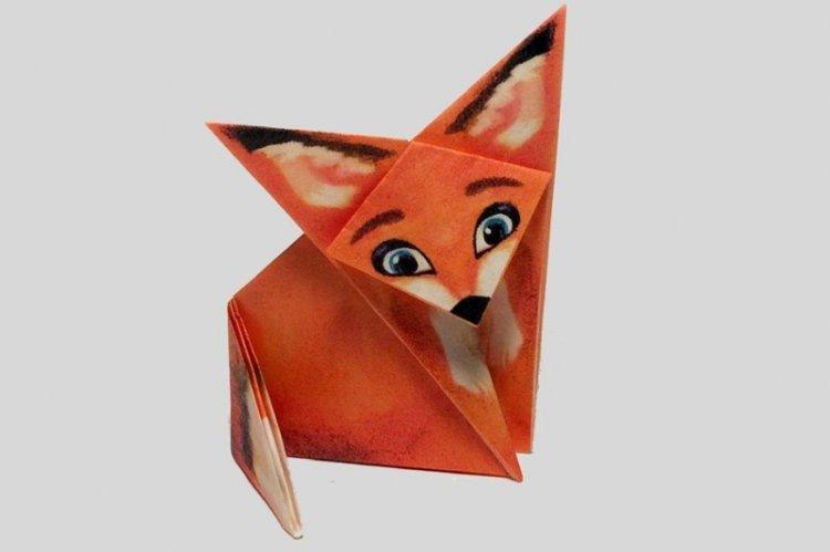 Renard en papier - diagrammes en origami pour les débutants