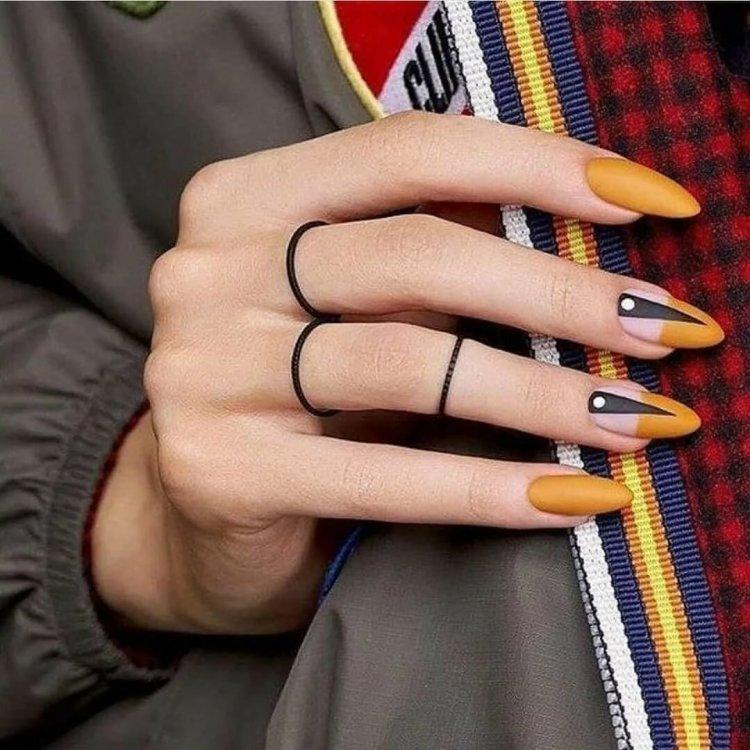 Manucure d'automne 2020 pour les ongles longs - photo