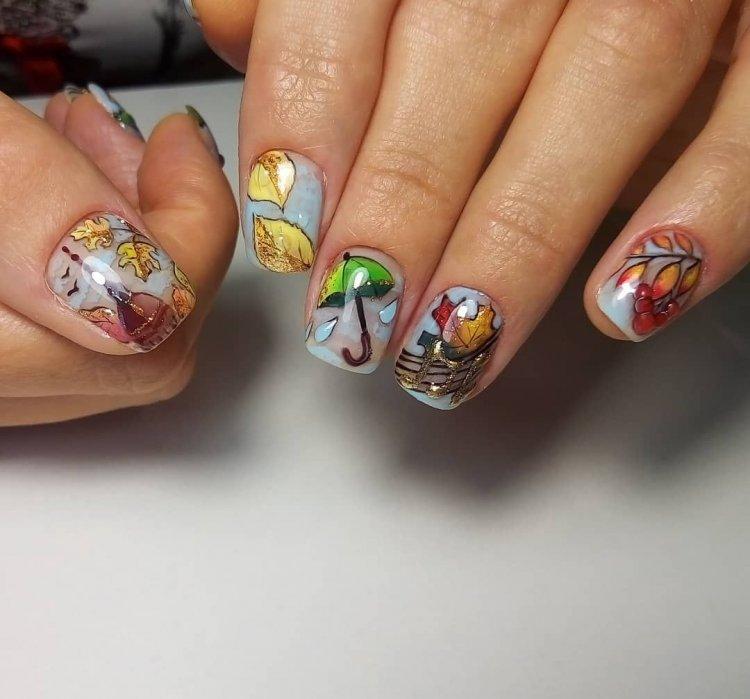 Manucure d'automne 2020 pour ongles courts - photo