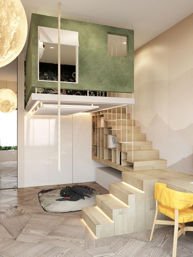 Penthouse dans le complexe résidentiel Sadovye Kvartaly - design d'intérieur