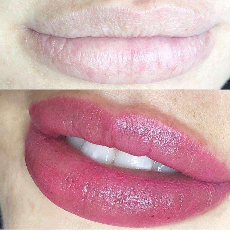 Maquillage permanent des lèvres - photos avant et après
